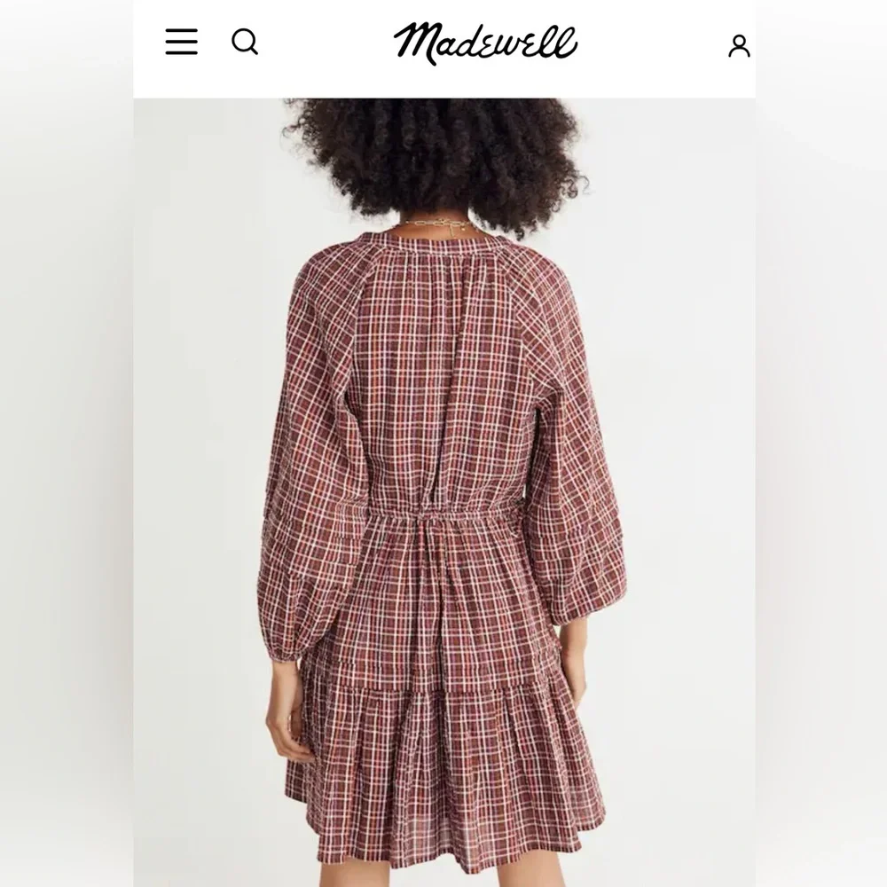 Madewell Seersucker Wrap Mini Dress NWT size XL - Picture 3 of 9
